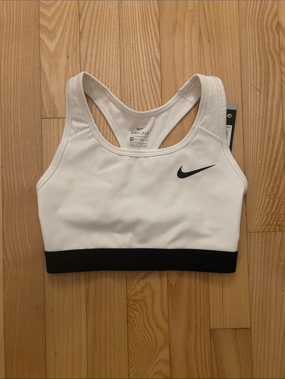 Nike White Sports Bra with Black Band
